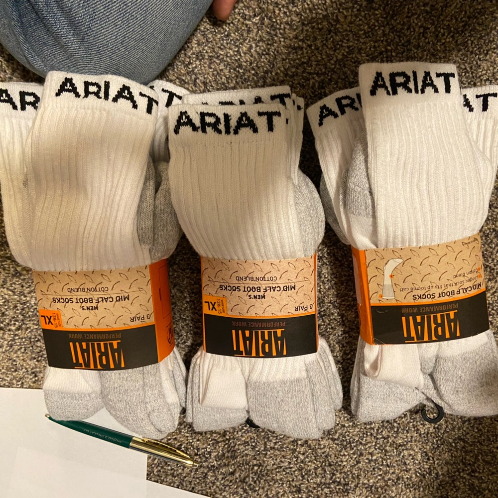 3-pair pack mid calf boot socks cotton blend